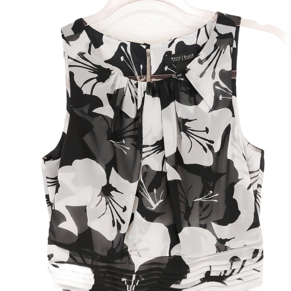 WHBM Layered Chiffon Floral Pleated Flare Dress - Picture 3 of 13